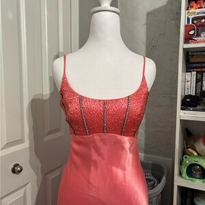 Pink Sequin Spaghetti Strap Dress